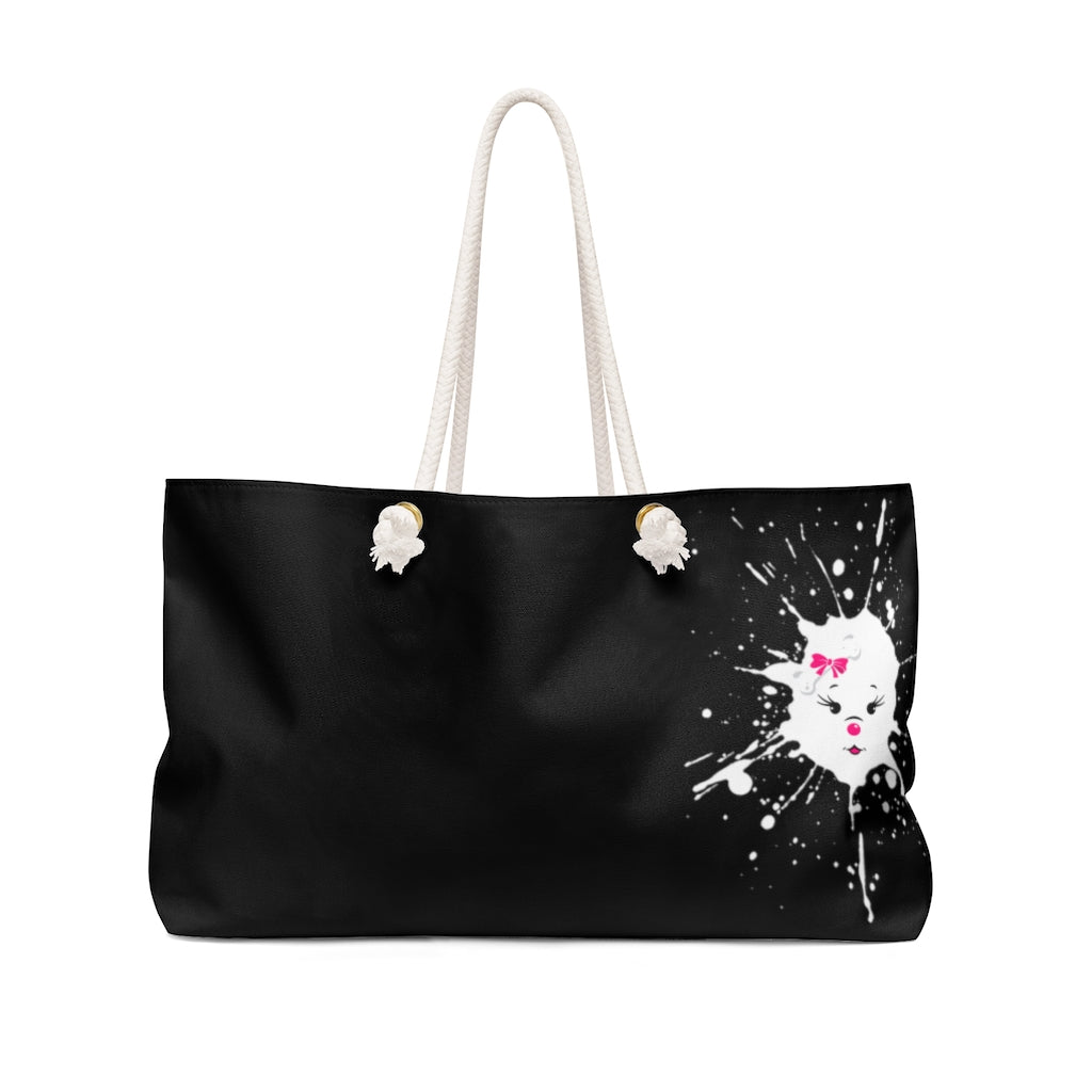 Pink Diamond Splash On Black Weekender Bag