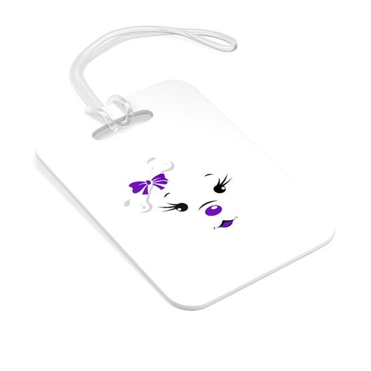 Purple Diamond Face On Bag Tag