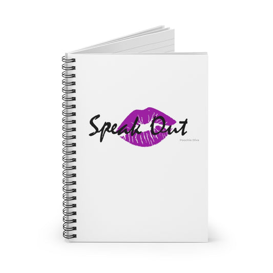 Speak Out Purple Lips Spiral Notebook - Ruled Line