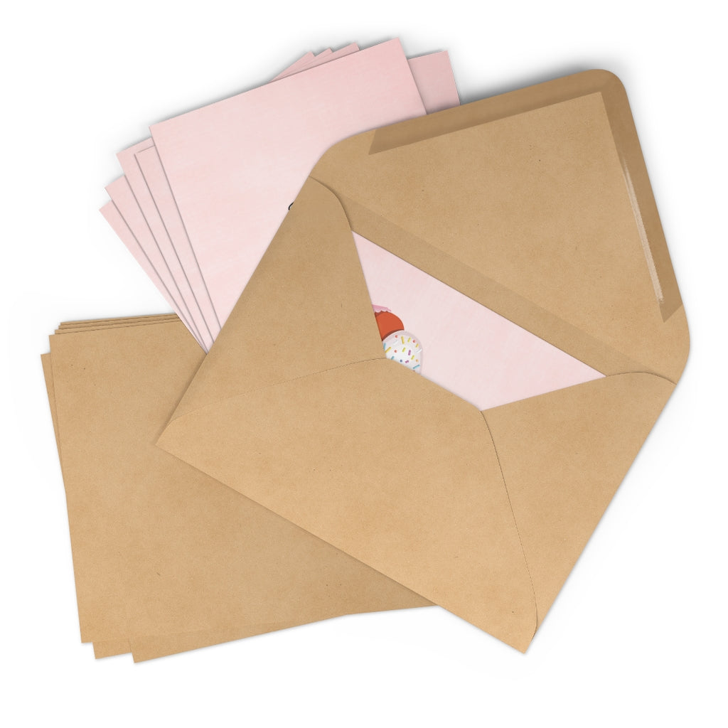 Vanilla With Sprinkles Diamond Cupcake On Greeting Cards (7 pcs)