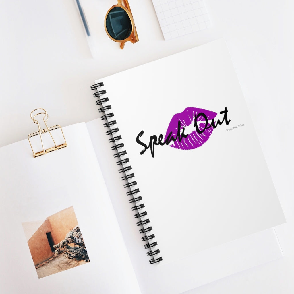 Speak Out Purple Lips Spiral Notebook - Ruled Line