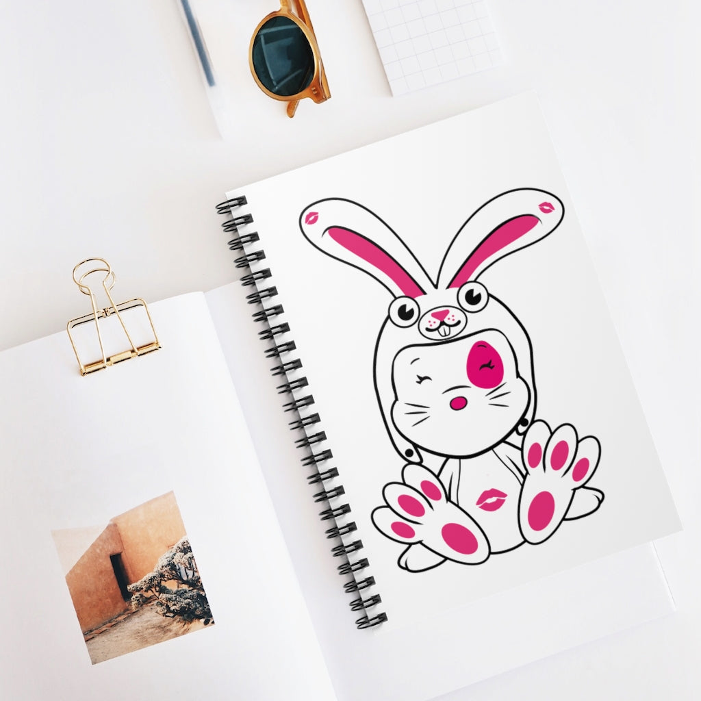 Mumbles Wearing a Bunnysuit On Spiral Notebook - Ruled Line