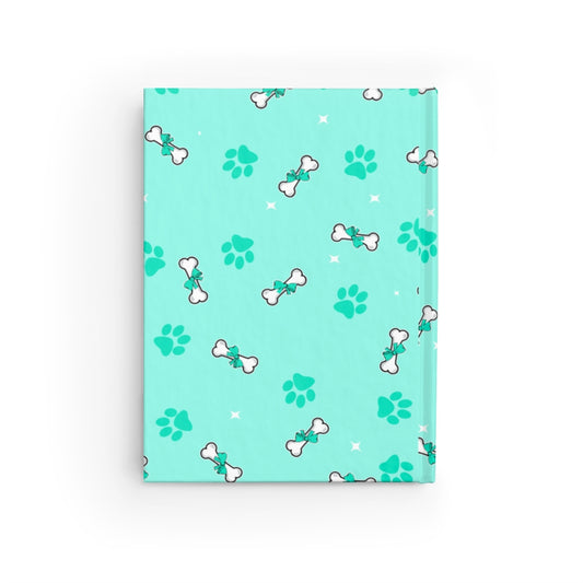 Diamond bone turquoise background Journal - Ruled Line