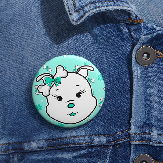 Diamond with bone confetti Custom Pin Buttons