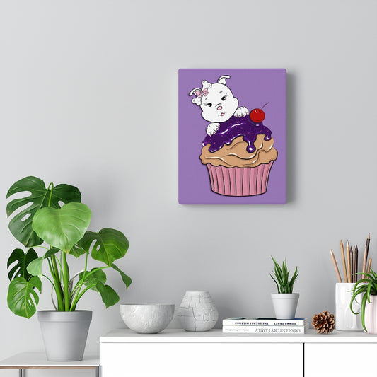 Purple Diamond Cupcake On Lavender Canvas Gallery Wraps