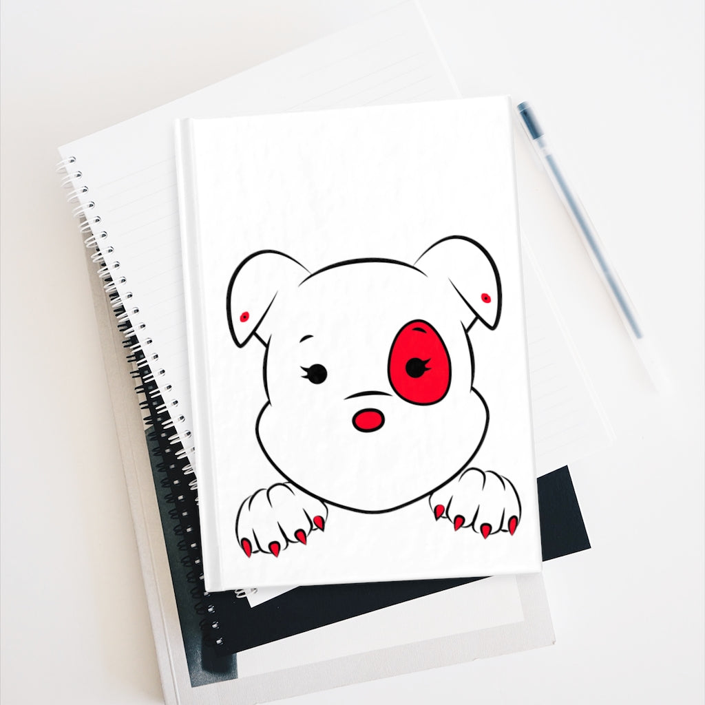 Red Mumbles Showing Paws Journal - Ruled Line