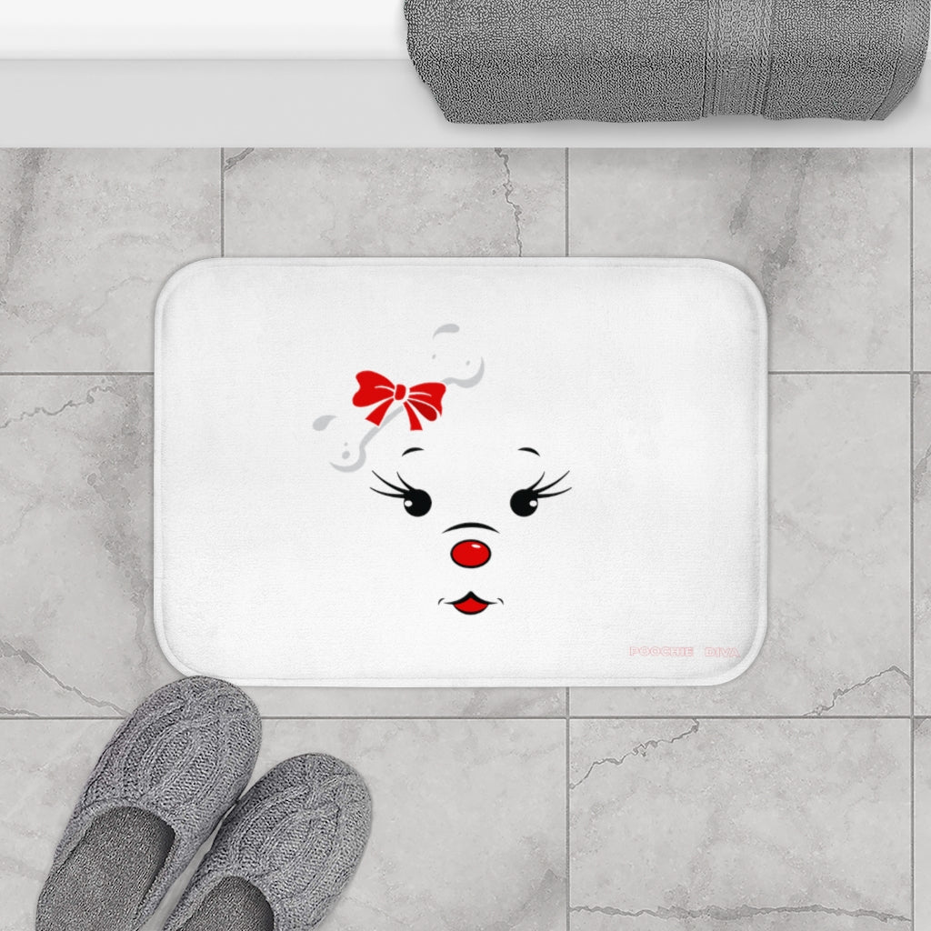 Red Diamond Face Bath Mat