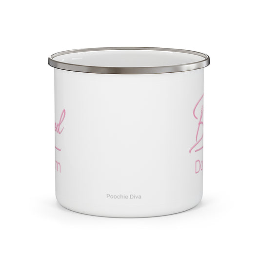 Pink Blessed Dog Mom On Enamel Camping Mug