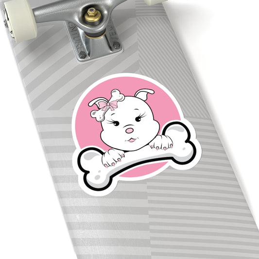 Diamond With Big Oversized Bone On Kiss-Cut Stickers