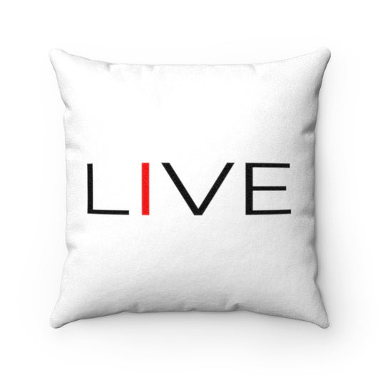 I LIVE Faux Suede Square Pillow Case