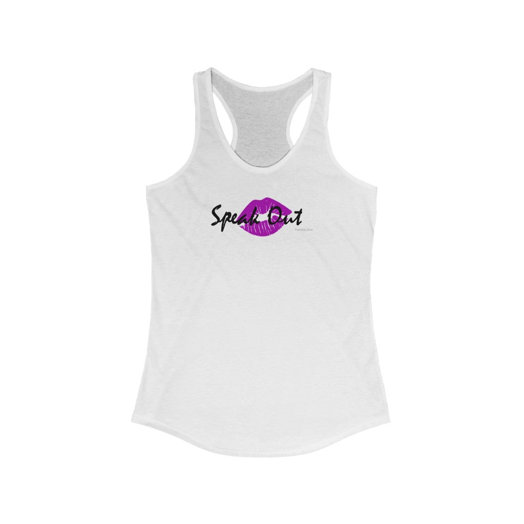 Speak Out Purple Lips Women's Ideal Racerback Tank