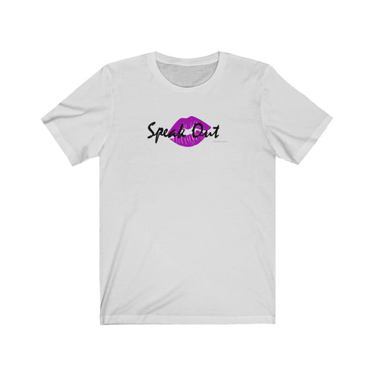 Speak Out Purple Lips Unisex Jersey Short Sleeve Tee