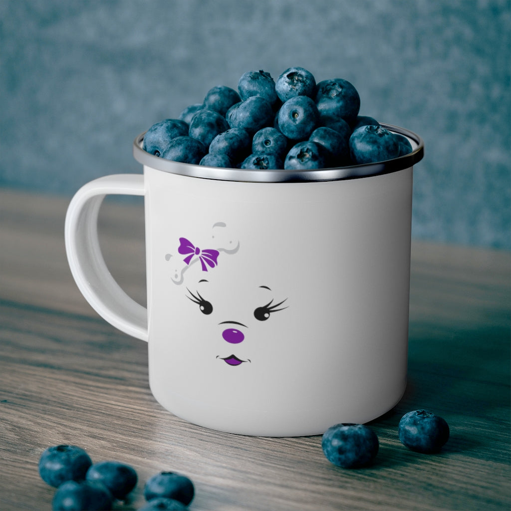 Diamond's Face Rocking Purple On Enamel Camping Mug
