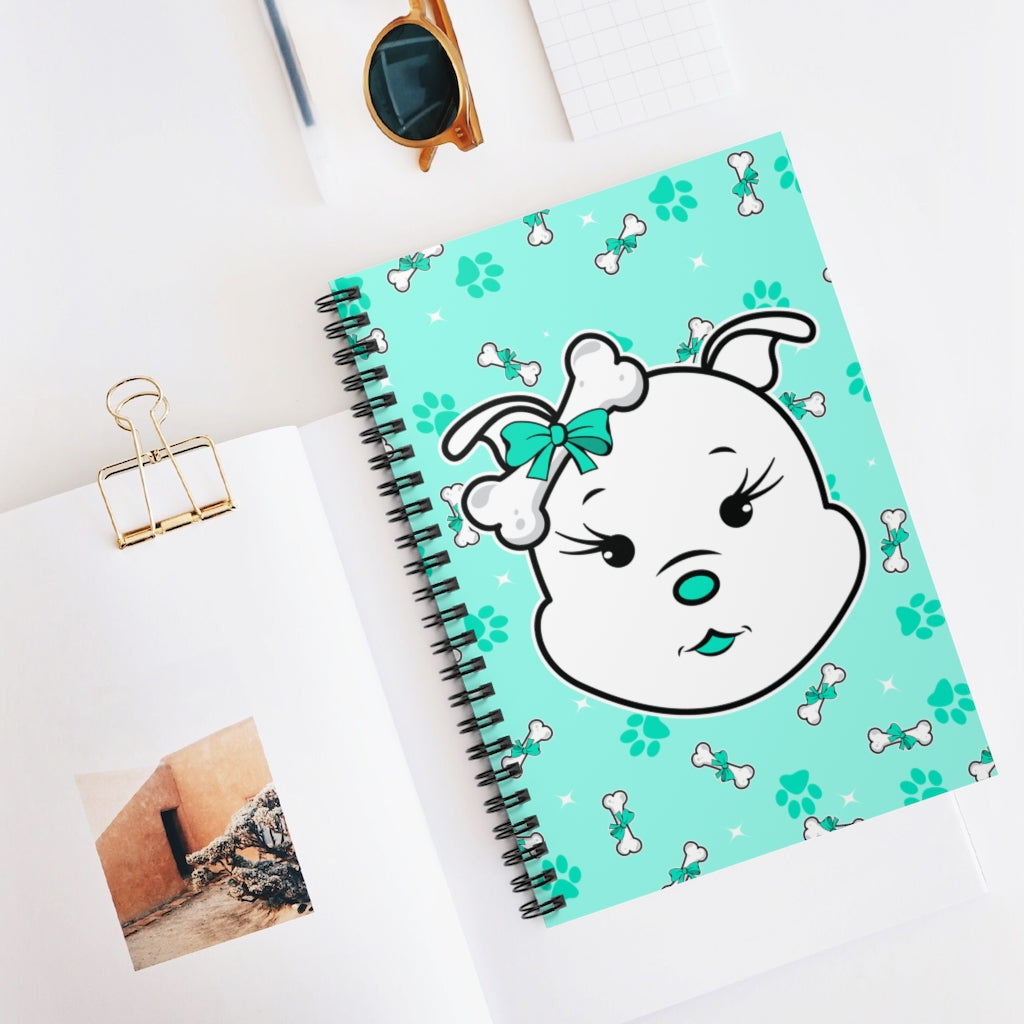 Diamond bone confetti Turquoise Spiral Notebook - Ruled Line