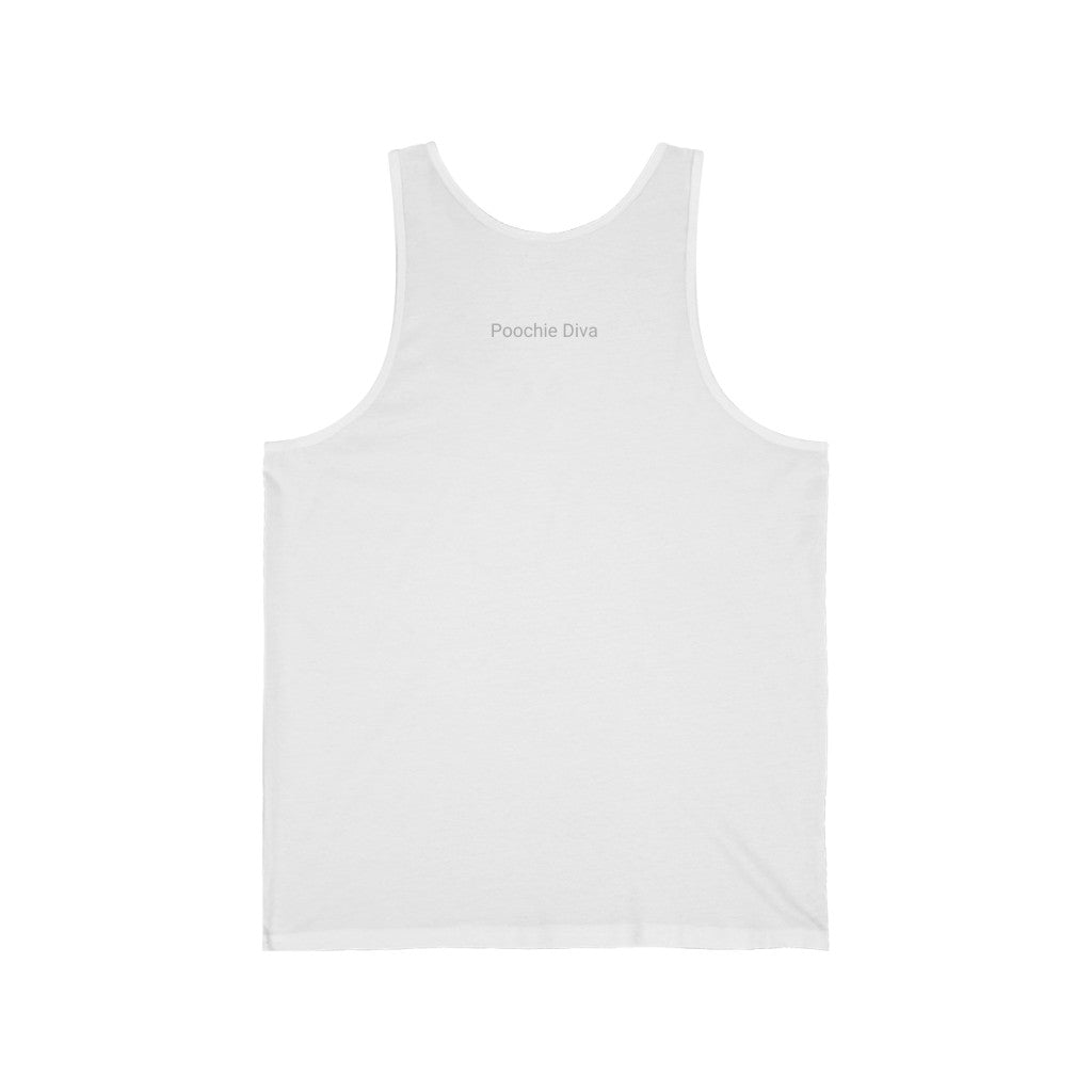 Oversized "I" Cursive LIVE On White Unisex Jersey Tank