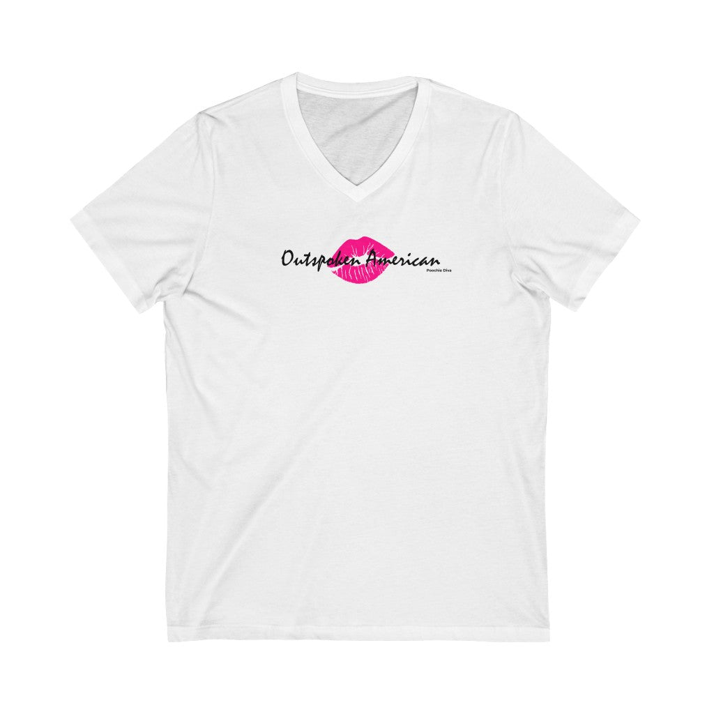 Outspoken American Unisex Jersey Short Sleeve V-Neck Tee