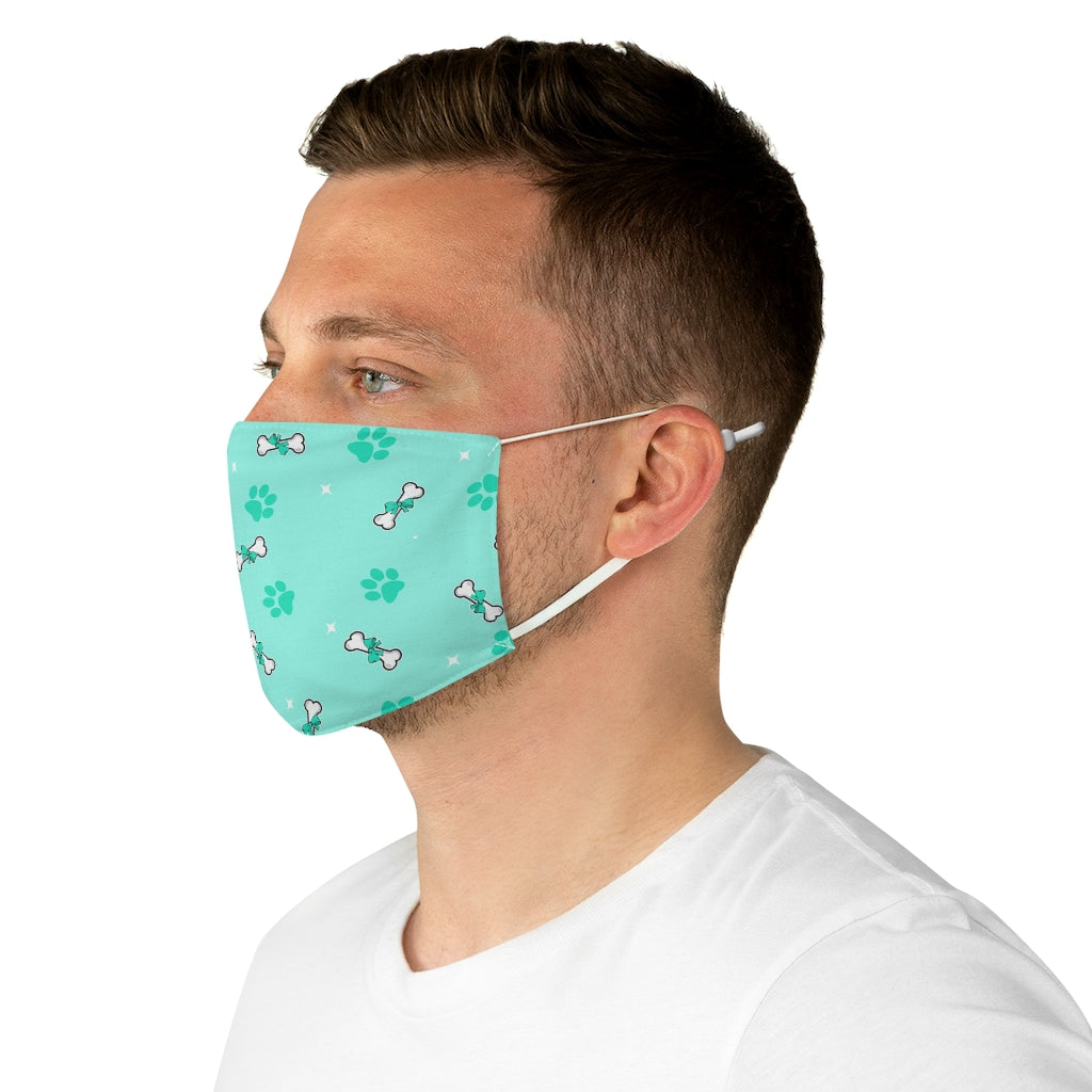 Diamond bone confetti Turquoise Fabric Face Mask