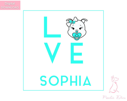 Custom Love “Diamond” Dog Wall Art Print | Dog Wall Art | Dog Home Decor | Dog Lover Gift | Nursery Decor | Custom Kids Decor | Love Print
