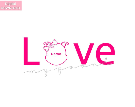 Poochie Diva's Love My Pooch “Diamond” Custom Wall Art Print | Dog Wall Art | Printable Dog Art | Dog Lover Gift | Digital Download