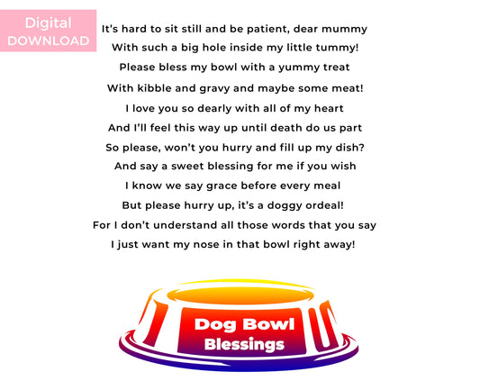 Poochie Diva's Dog Bowl Blessings “Patience” Wall Art Print | Wall Art Pet Print | Dog Wall Art | Dog Lover Gift | Digital Download