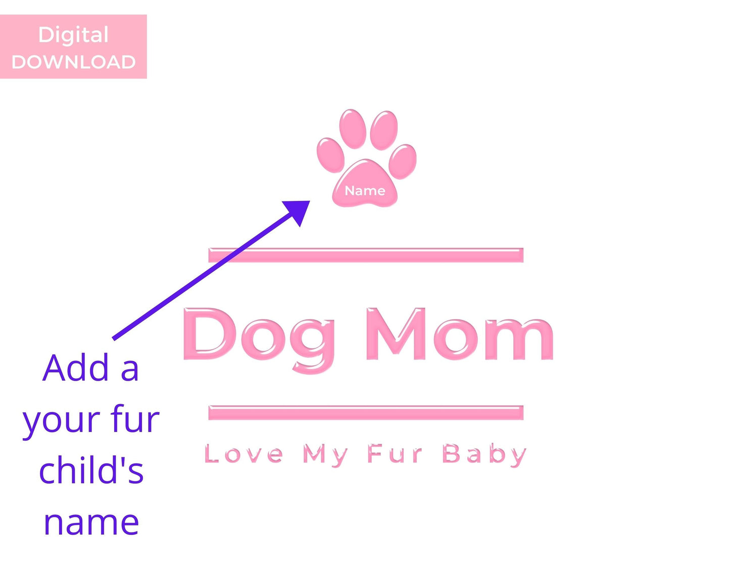 Poochie Diva's Dog Mom Wall Art Print | Wall Art Pet Print | Dog Wall Art | Fur Baby | Dog Lover Gift | Dog Mom Art | Digital Download