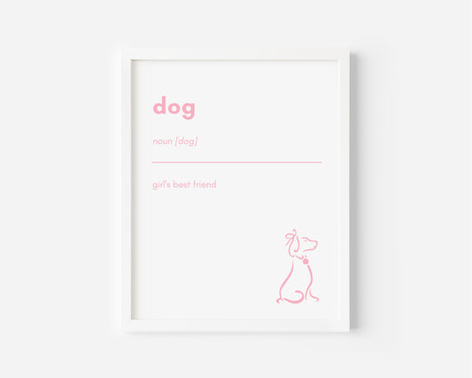 Dog Definition Print | Dog Lover Gift | Dog Dad Gift | Funny Dog Sign Art | Home Decor Art | Minimalist Dog Print | Definition Wall Art