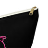 Diamond Pink Outline On Black Accessory Pouch w T-bottom