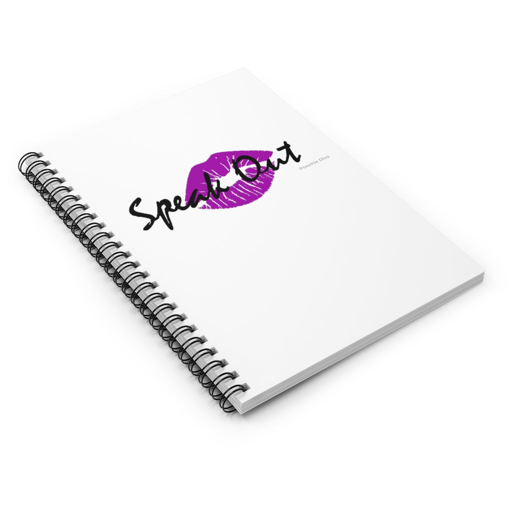 Speak Out Purple Lips Spiral Notebook - Ruled Line