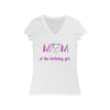 Mom of the Birthday Girl Women&#39;s Jersey Short Sleeve V-Neck Tee