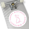 Pink Poochie Diva&#39;s Happy Birthday On White Round Vinyl Stickers