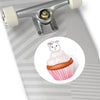 Copy of Vanilla With Sprinkles Diamond Cupcake On Lavender Round Vinyl Stickers