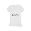 I LIVE Women&#39;s Jersey Short Sleeve Deep V-Neck Tee