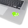 Love Poochie Diva Lime Green Heart On Kiss-Cut Stickers