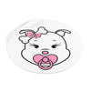 Pink Baby Diva Round Vinyl Stickers