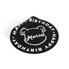 Personalize Mumble&#39;s Outline For Happy Birthday On Black Round Vinyl Stickers