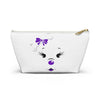 Purple Diamond Face On White Accessory Pouch w T-bottom