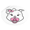 Pink Baby Diva Round Vinyl Stickers