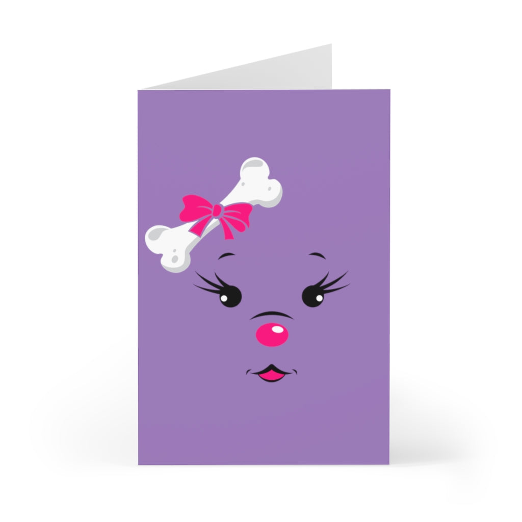 Pink Diamond Face On Lavender Greeting Cards (7 pcs)