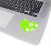 Love Poochie Diva Lime Green Heart On Kiss-Cut Stickers