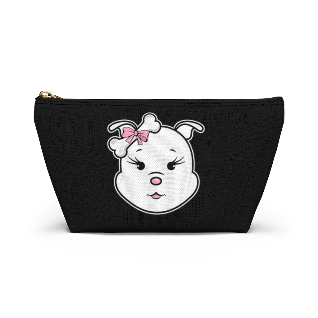 Pink Diamond On Black Accessory Pouch w T-bottom