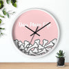 Dog Mom Life Bone Pile Pink Wall clock