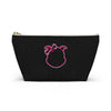 Diamond Pink Outline On Black Accessory Pouch w T-bottom