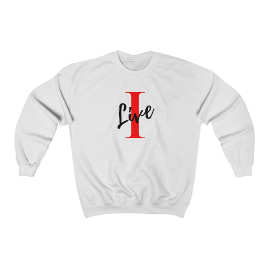 Oversized "I" LIVE On Unisex Heavy Blend™ Crewneck Sweatshirt