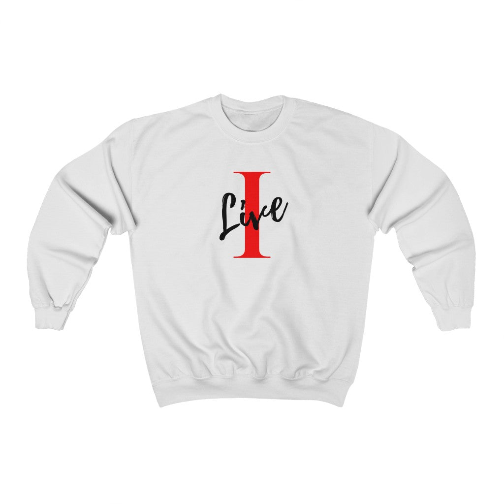 Oversized "I" LIVE On Unisex Heavy Blend™ Crewneck Sweatshirt