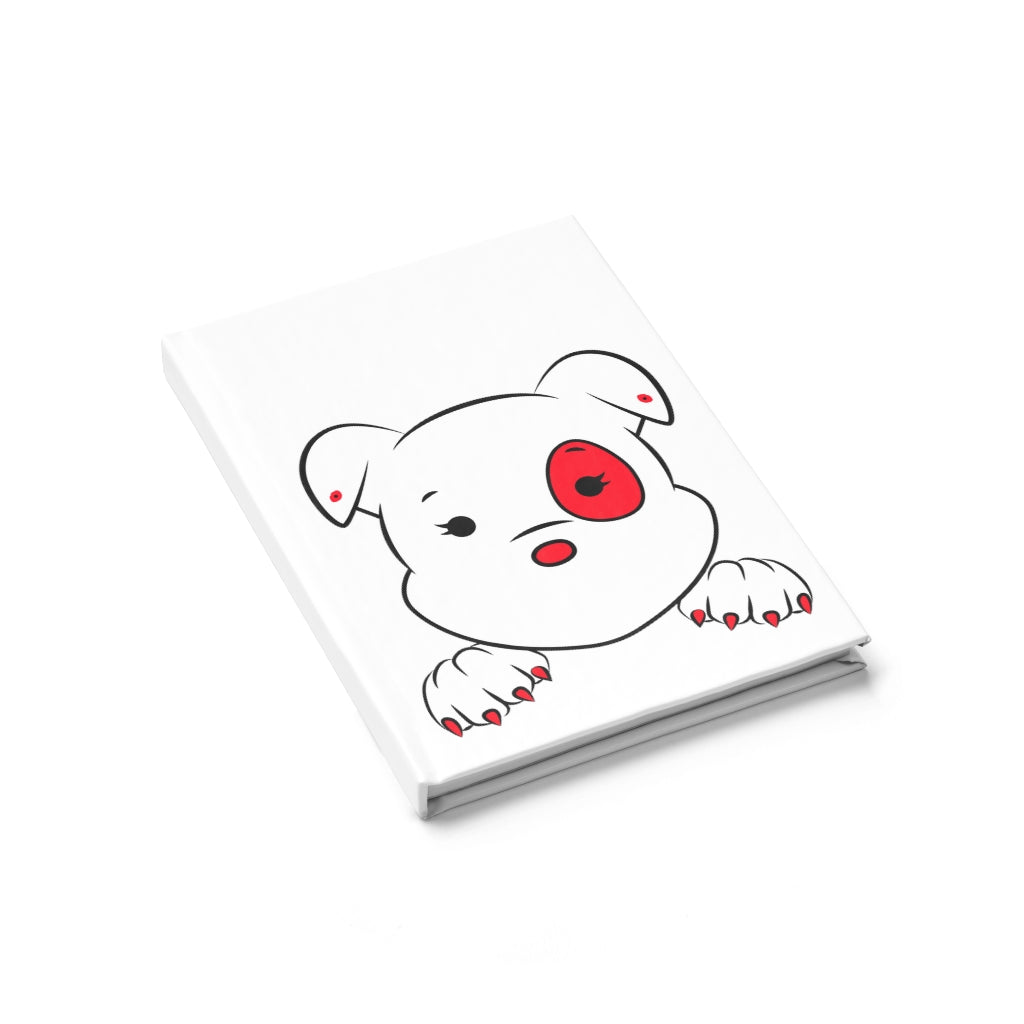 Red Mumbles Showing Paws Journal - Ruled Line