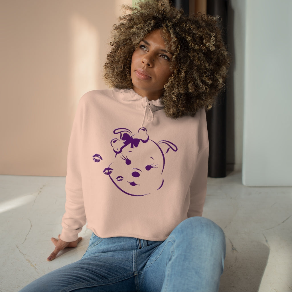Diamond's Blowing Purple Kisses Crop Hoodie