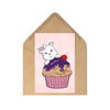 Purple Diamond Cupcake On Blank Pink Postcards (7 pcs)