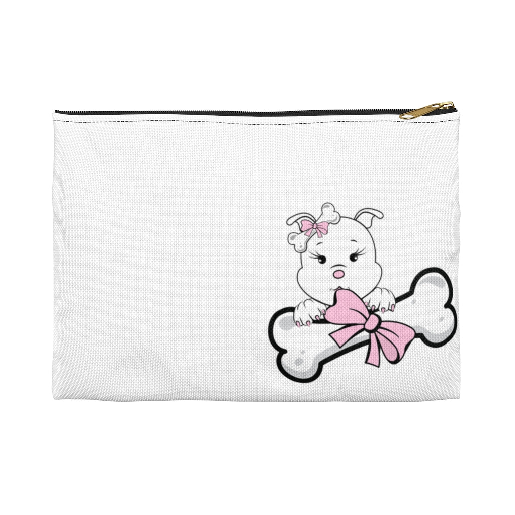 Pink Diamond With Oversized Bone On Accessory Pouch