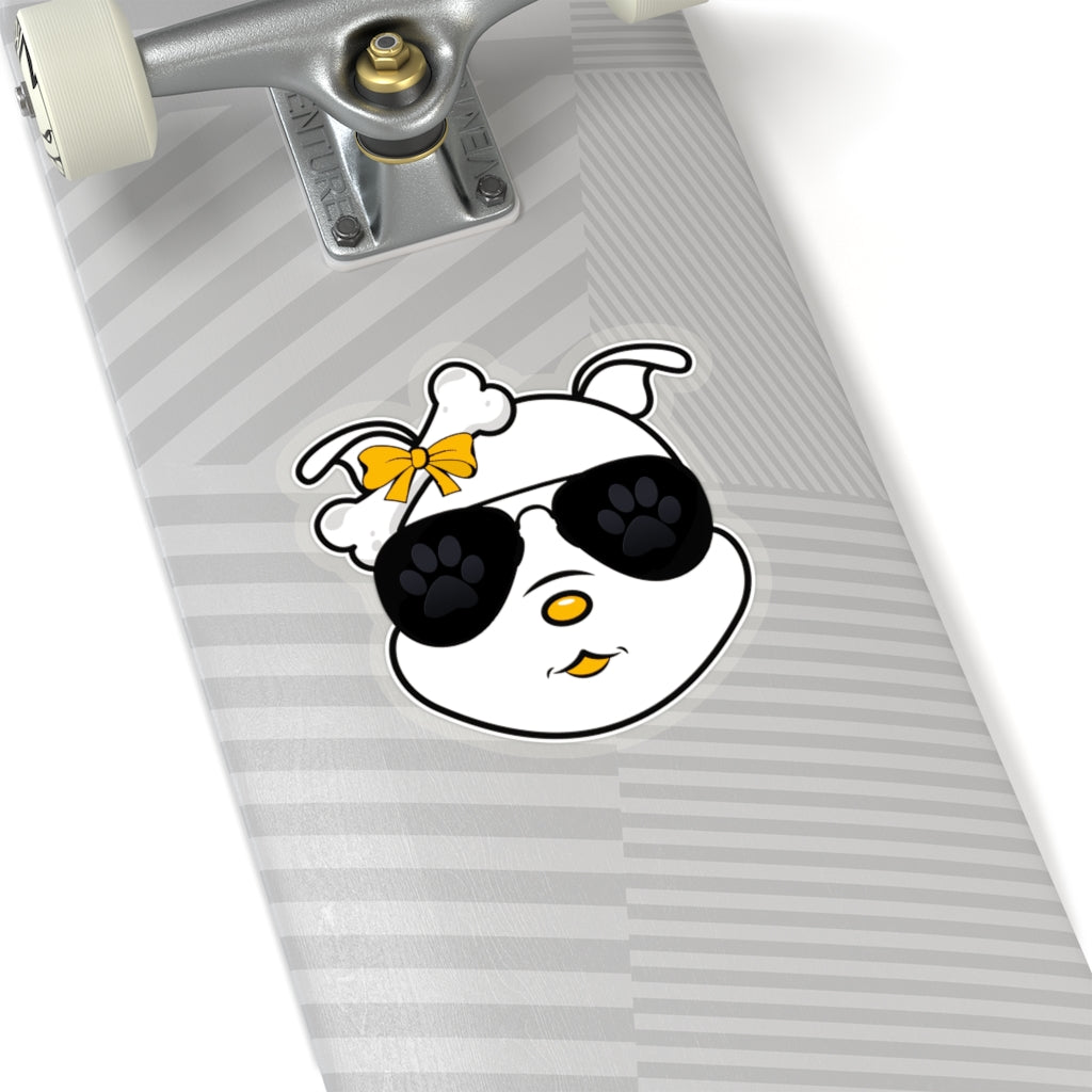Yellow Diamond Sporting Sunglasses On Kiss-Cut Stickers