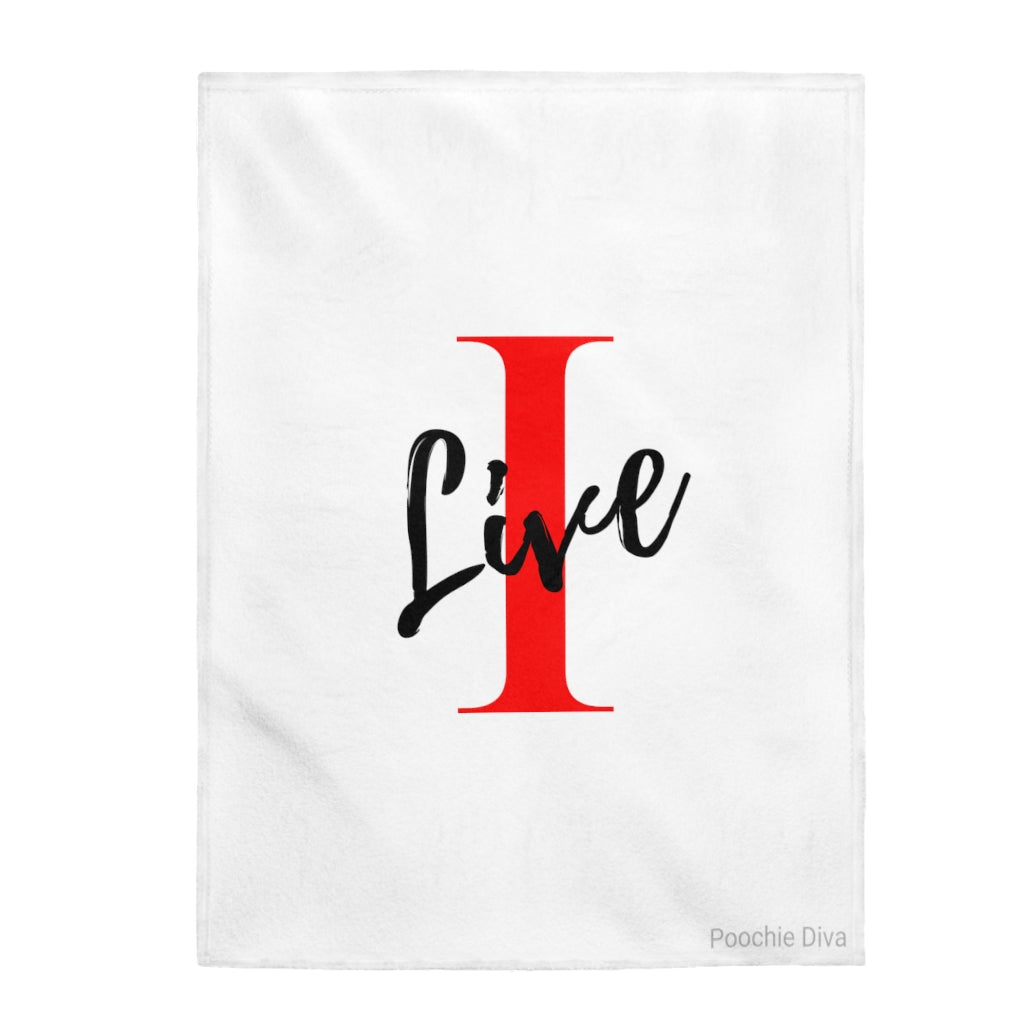 Oversized I Live On A Velveteen Plush Blanket